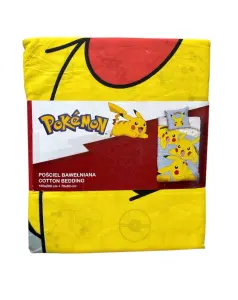 CARBOTEX Pokemon Zestaw Pościeli Bawełnianej 160x200 cm 
