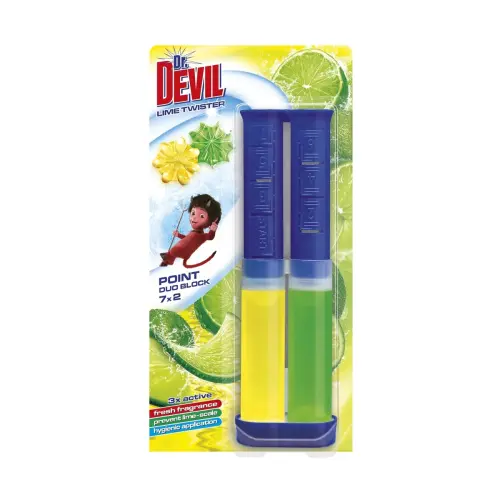 Dr. DEVIL DUO Krążki żelowe WC Lime Twister 65 ml-32264