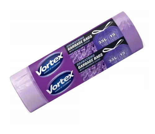 VORTEX Worki na śmieci 35L 15szt Lawendowe-32024