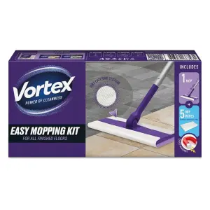 VORTEX Zestaw mop płaski obrotowy + 5 suchych chusteczek 