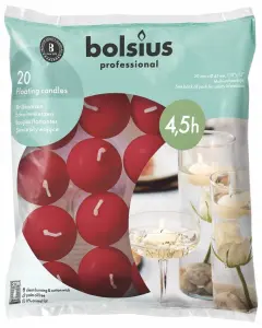 BOLSIUS Świece pływające Czerwone 20 szt 