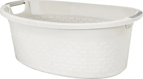BRANQ Miska owalna Kosz na pranie 60l Biała -32949