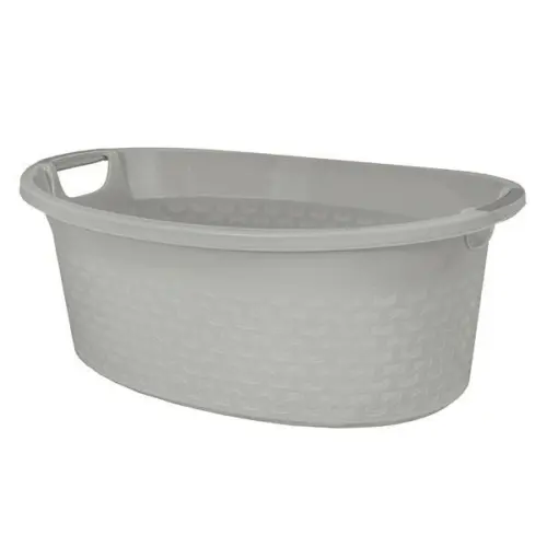 BRANQ Miska owalna Kosz na pranie 60l Jasno Szary -32950