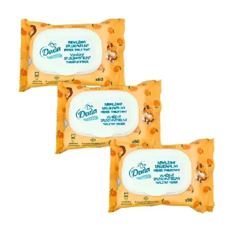 DADA Nawilżony Papier Toaletowy Morela 3x60szt-32737