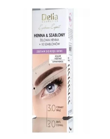 DELIA Żelowa Henna do brwi + 10 szablonów -33224