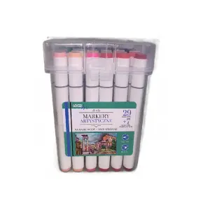 LOOZZ ART Markery artystyczne na bazie wody dwustronne 29 kolorów + 7 kolorów pastelowych