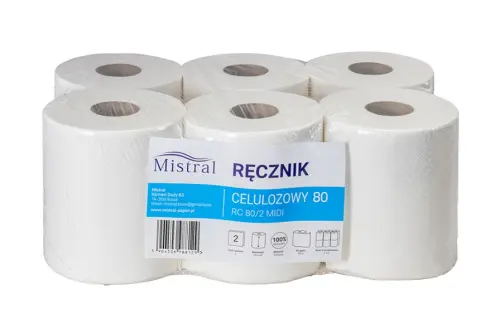 MISTRAL Ręcznik celulozowy 80 m (RC80) 6 rolek-32574