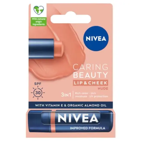 NIVEA Ochronna pomadka do ust Carnig Beauty 3w1 Nude -32797