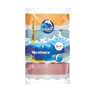 OCEAN Zestaw gąbek do kąpieli i masażu Koralowce 4 szt 