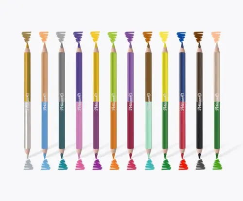 PELIKAN Kredki Ołówkowe dwustronne 12 szt-32674