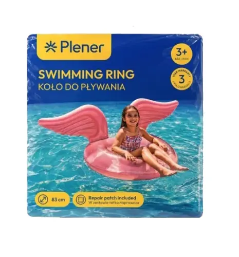 PLENER Koło dmuchane do pływania Różowe Skrzydła 83 cm-32611