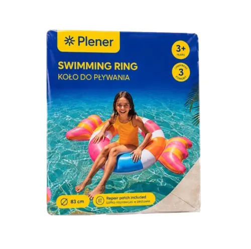 PLENER Koło dmuchane do pływania wielokolorwe cukierek 83 cm-32607