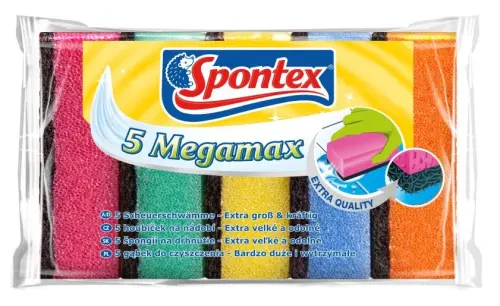 SPONTEX Zmywak Gąbkowy do Naczyń MEGAMAX 5szt.-8532