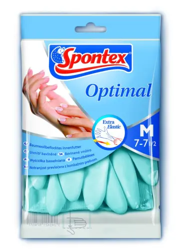 SPONTEX Rękawice Gospodarcze Optimal Flokowane M-5726