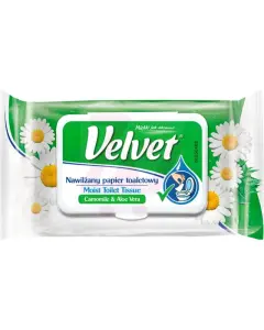 Velvet Papier Toaletowy Nawilżany rumianek i aloes 42 sztuki