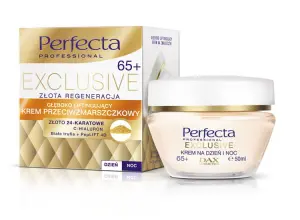 Perfecta Exclusive Krem 65+ przeciwzmarszczkowy na dzień i noc Złota Regeneracja 50ml